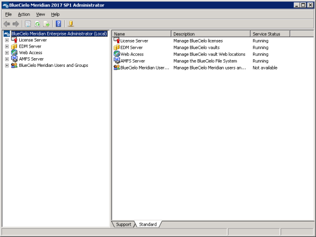 Meridian Enterprise Administrator window