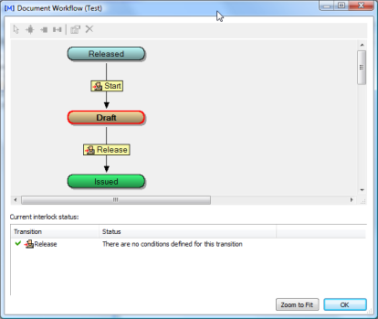 A screen shot of the Document Workflow window.