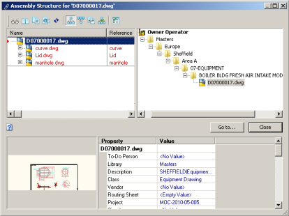 A screen shot of the Reference browser. The sections are described in detail in the section below.