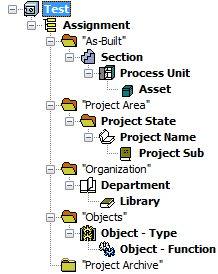 A screen shot of a field-path definition composed of levels and branches, described in the paragraph above.