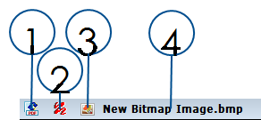 The Viewer Info Bar. The items described in the table below appear left to right on the toolbar.