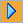 A blue Play symbol on an orange background.