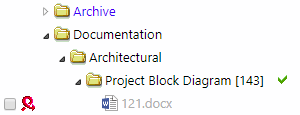 A screen shot of the Documentation branch, showing an example of where generic documents might be stored.