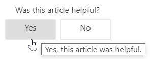 Pictured is the Online Help feedback survey. A Yes button and a No button appear below the question, "Was this article helpful?"